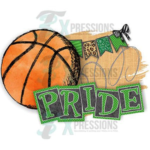 Personalized Green Basketball Pride