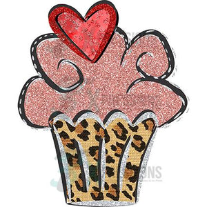 Pink and Leopard Cupcake