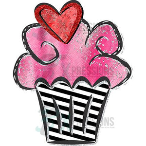 Pink and Stripes Cupcake