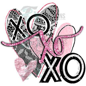 XOXO Lace and Pink Heart