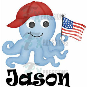 Personalized Patriotic Octopus
