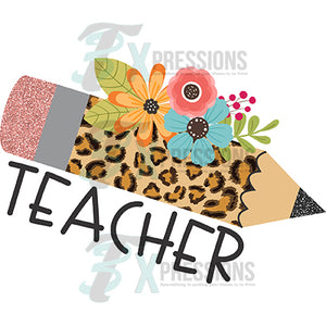 Teacher Floral Pencil