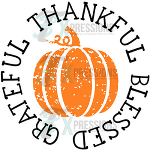 Grateful Thankful Blessed  around Pumpkin