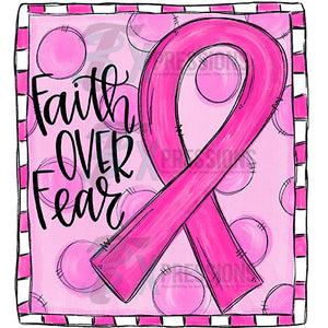 faith over fear breast cancer ribbon