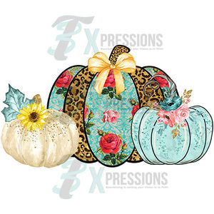fall pumpkins leopard roses