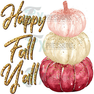 Happy Fall Yall pumpkin glitter