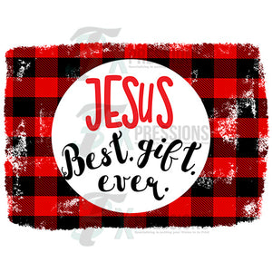 Jesus the Best Gift Ever Buffalo Plaid