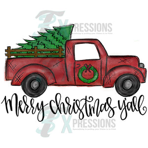 Merry Christmas Colored Truck