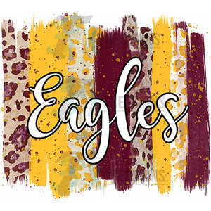 Personalized Maroon and Yellow Brush Stroke