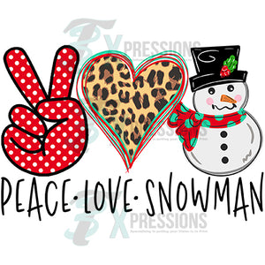 Peace Love Snowman