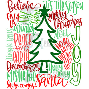 Red and Green Christmas Typography