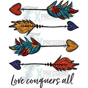 Love Conquers All colorful arrows