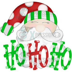 Ho Ho Ho Santa With polkadot Hat