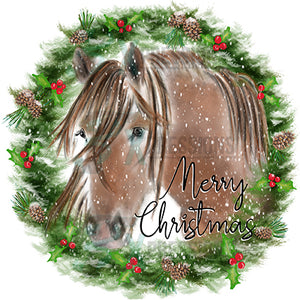 Horse Wreathe Merry Christmas