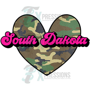 South Dakota camo Heart