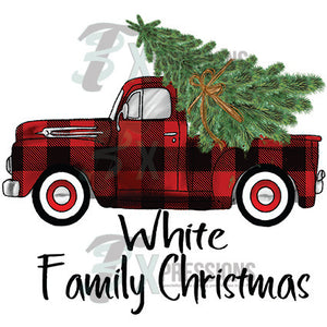 Personalized Family Christmas Buffalo Plaid Truck