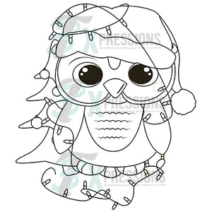 Christmas Owl Coloring Design
