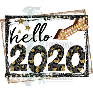 Hello 2020 Frame with Leopard