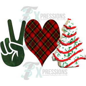 Peace Love Christmas Tree Cakes