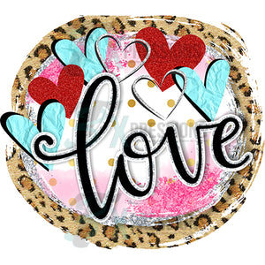Love Leopard and water color background