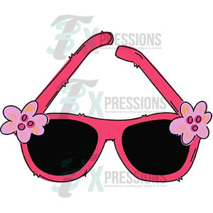 Pink Sunglasses with Flowers