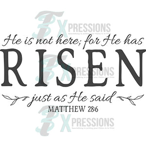 He is not here, for he has Risen