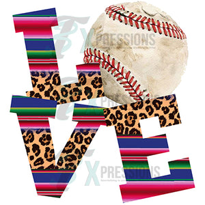 Love Baseball Leopard and Serape
