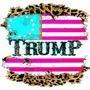 Trump Pink Flag and Leopard