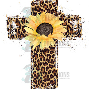 Leopard Cross with Sunflower