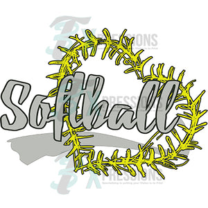 Softball Stitch Heart