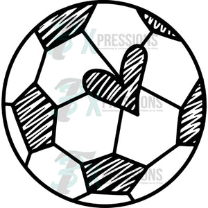 Soccer ball with hearts