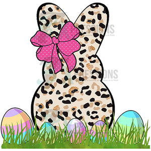 Cheetah Print Bunny with Eggs