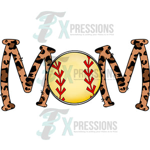 Softball Mom Leopard letters