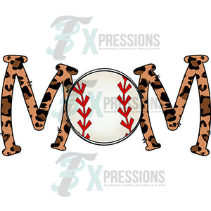 Baseball Mom Leopard doodle