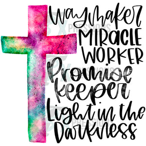 Waymaker Miracle worker, water color cross