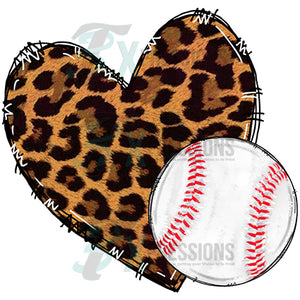 baseball leopard heart