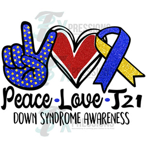 Peace Love Down Syndrome Awareness