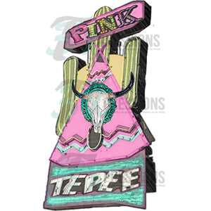 Pink Tepee Marquee sign