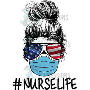 Nurse Life American Flag