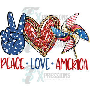 Peace Love America Pinwheel