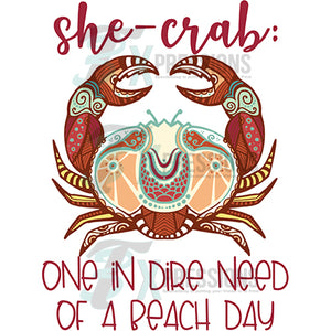 She-crab needs a beach day