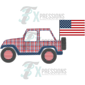 Red White and Blue Jeep