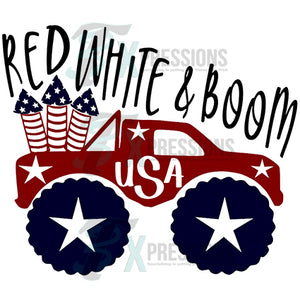 Red White & Boom Truck