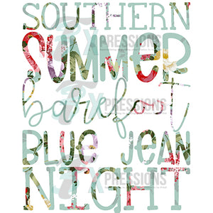 Souther Summer Barefoot blue jean night