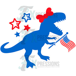 Patriotic Girl T-rex
