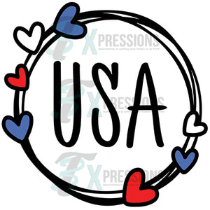 USA Circle Heart Frame