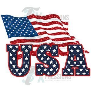 USA with stars and Flag