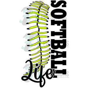 Softball Life green stitches