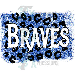 Personalized Blue Glitter and Leopard background Team Name