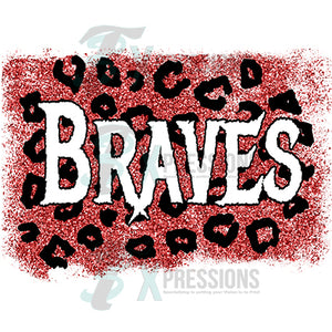 Personalized Red Glitter and Leopard Team Name